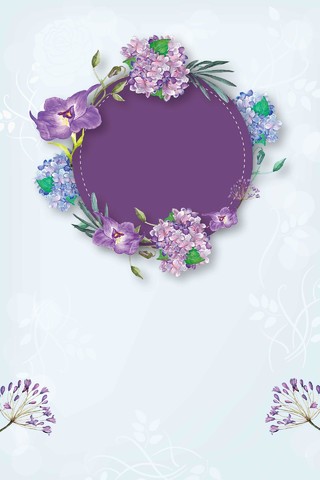 喇叭花紫色花朵色彩花店促销海报背景
